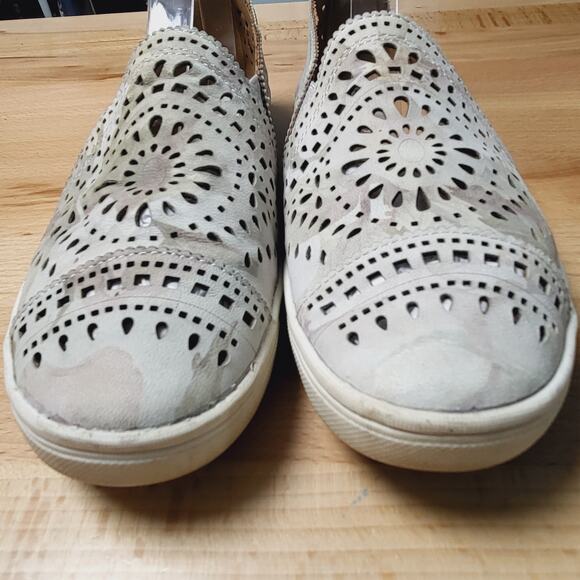 Earth Tangelo Flower Multi Laser Cut Slip-On Leather Sneakers Size 7.5 - Picture 6 of 12